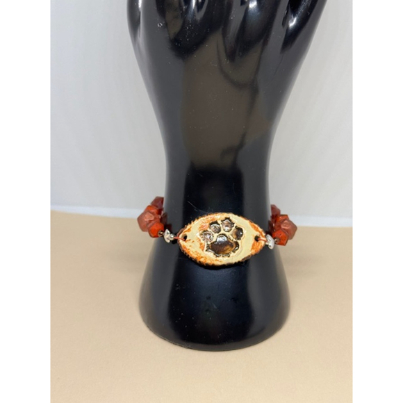 Unbranded Jewelry - Sterling Silver Paw‎ Print Bracelet – 7"